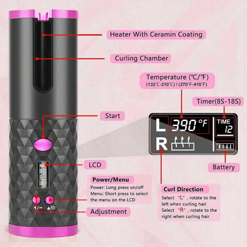 Cordless Auto Rotating Hair Curler